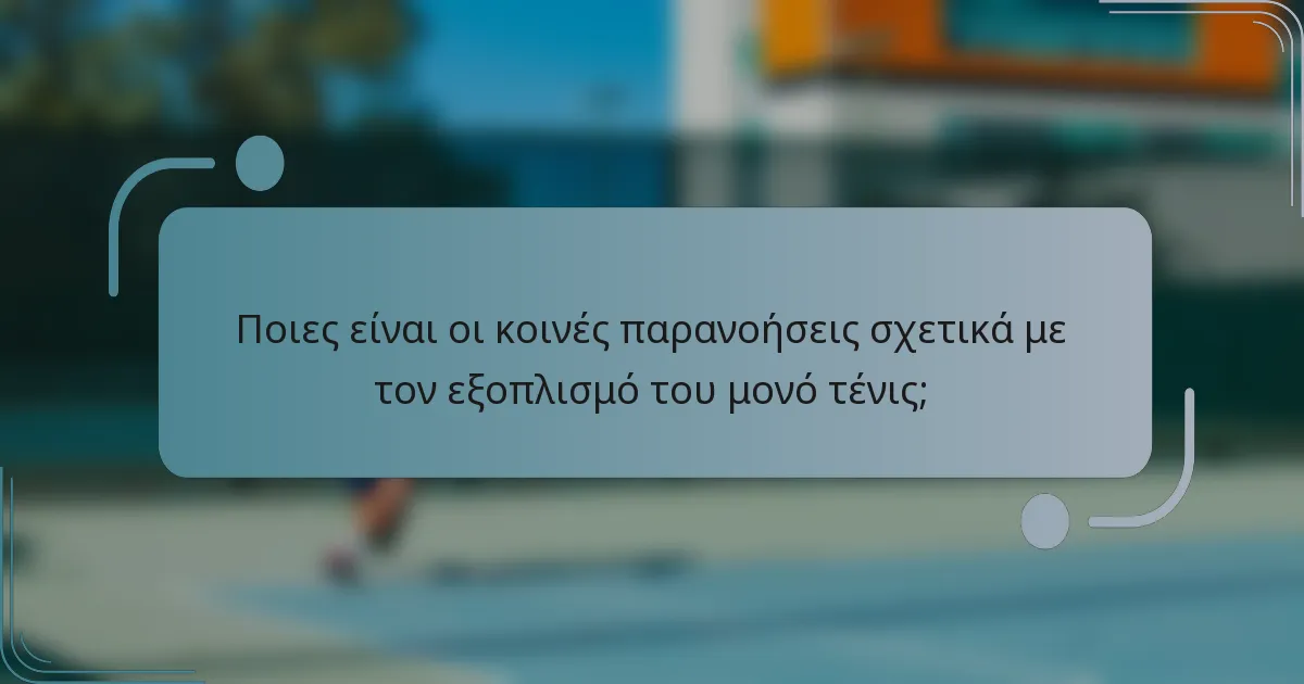 Ποιες είναι οι κοινές παρανοήσεις σχετικά με τον εξοπλισμό του μονό τένις;