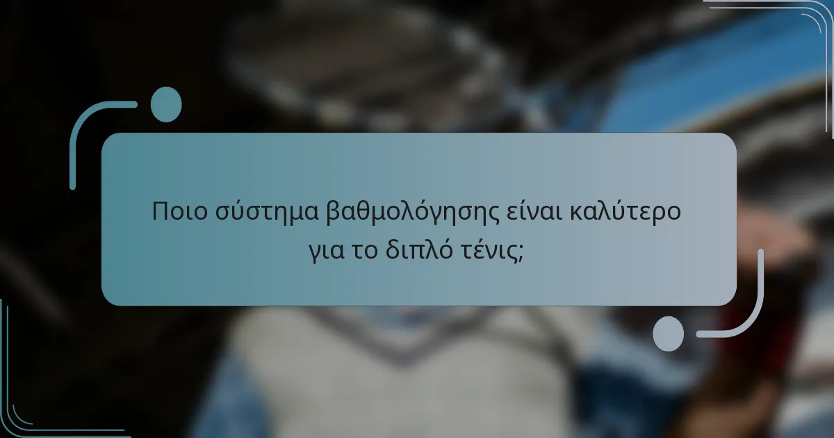 Ποιο σύστημα βαθμολόγησης είναι καλύτερο για το διπλό τένις;