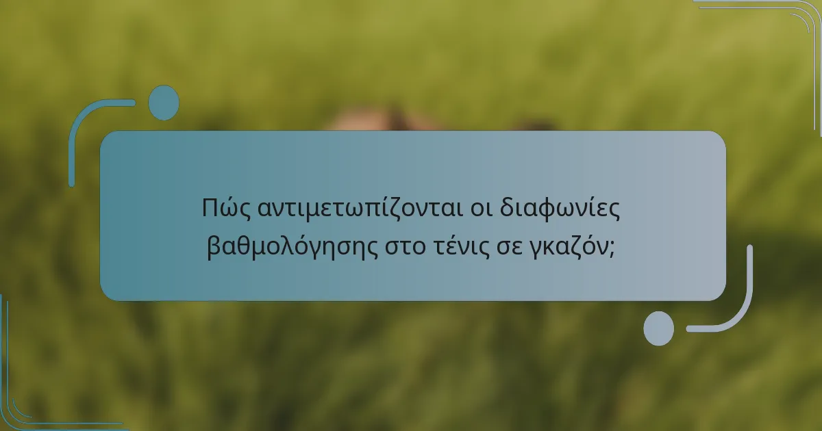 Πώς αντιμετωπίζονται οι διαφωνίες βαθμολόγησης στο τένις σε γκαζόν;