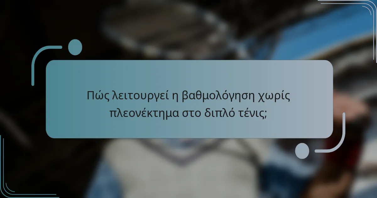 Πώς λειτουργεί η βαθμολόγηση χωρίς πλεονέκτημα στο διπλό τένις;