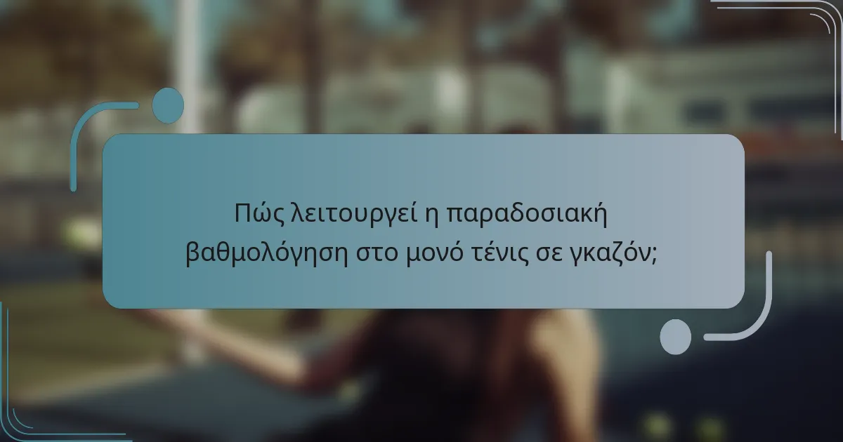 Πώς λειτουργεί η παραδοσιακή βαθμολόγηση στο μονό τένις σε γκαζόν;