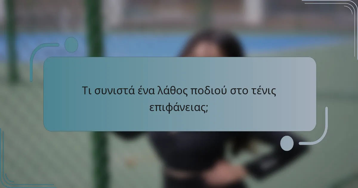 Τι συνιστά ένα λάθος ποδιού στο τένις επιφάνειας;